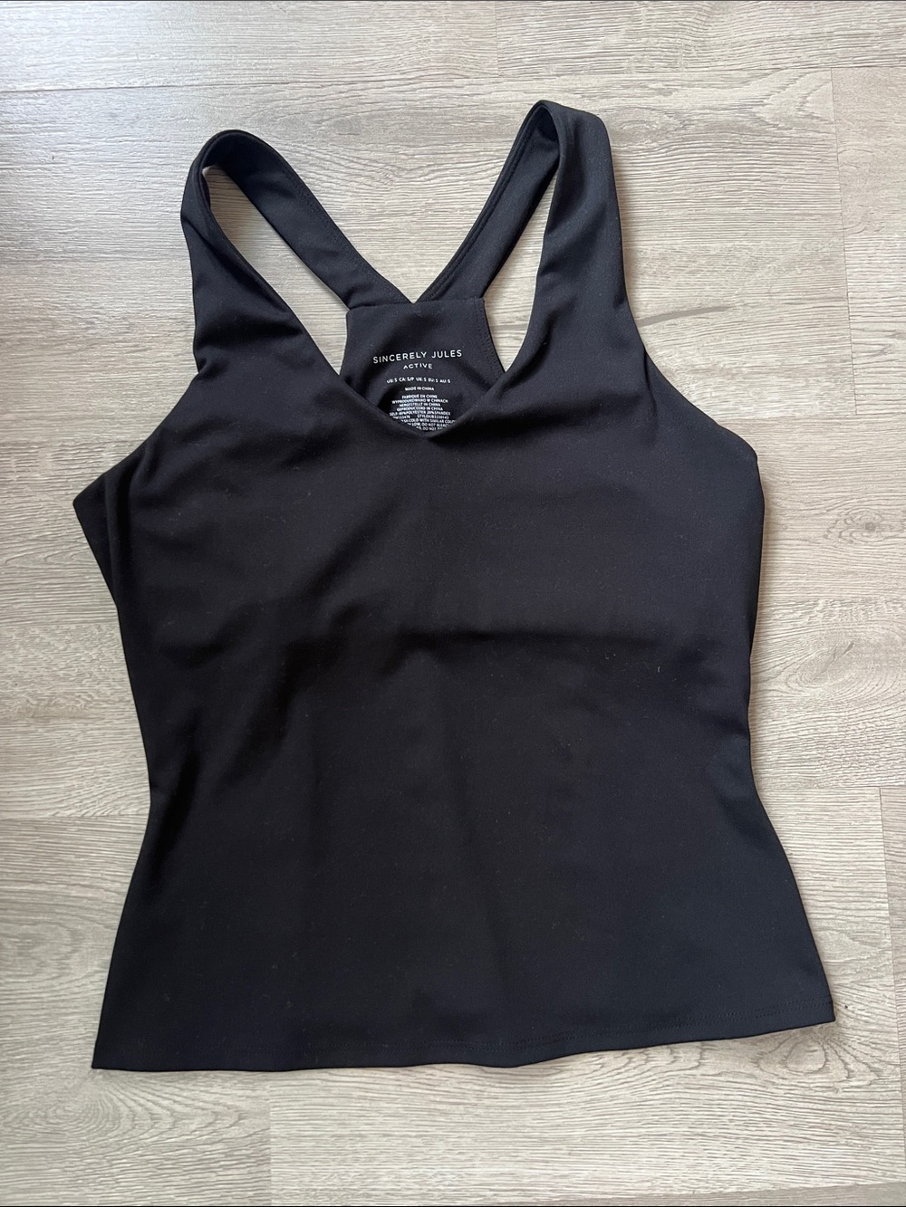 Sincerly Jules Black V-Neck Racerback Tank